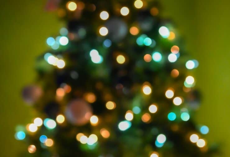 Blurry lights on a Christmas tree; cover image for blog on the seven core personality factors measured by SIGMA Personality.